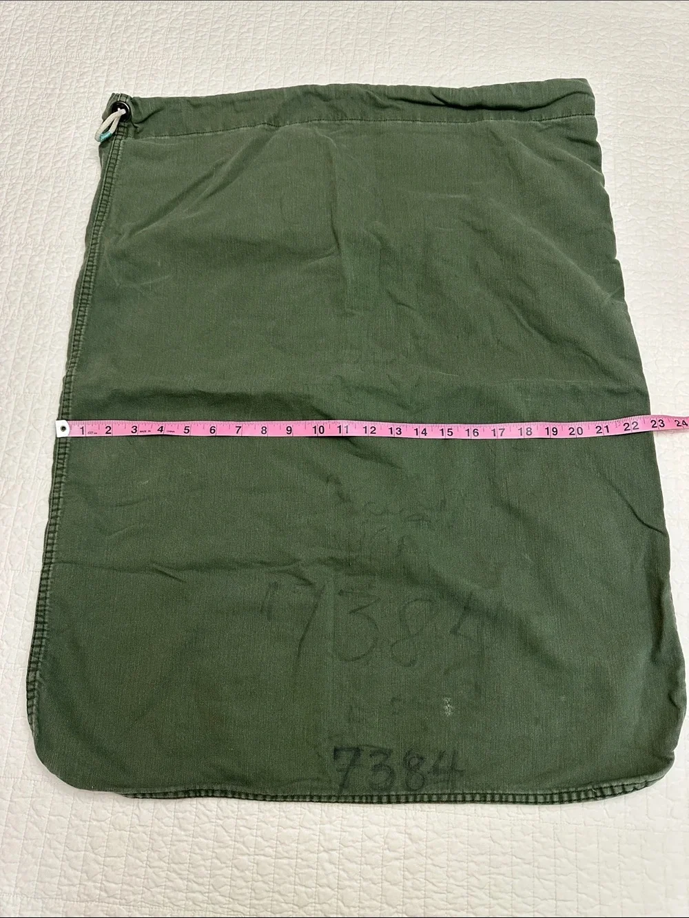 USGI Laundry Bag Olive Green Drawstring Cotton Gear Bag Natural Fiber